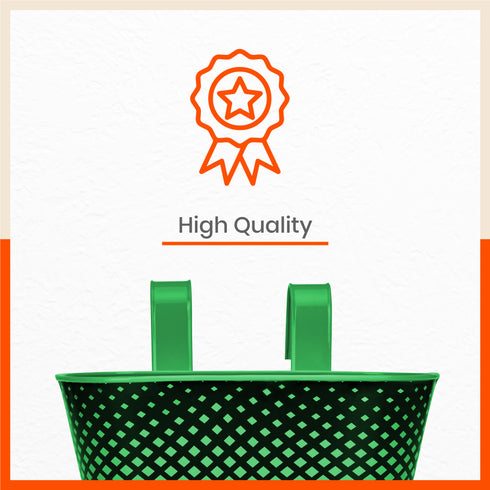 DIA Hanging Metal Pot Holders / Planters for Home / Balcony / Garden | Green - Set of 5